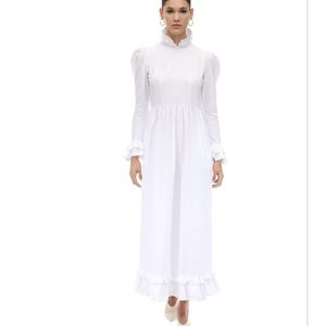 Batsheva ruffle cotton maxi dress - size 8